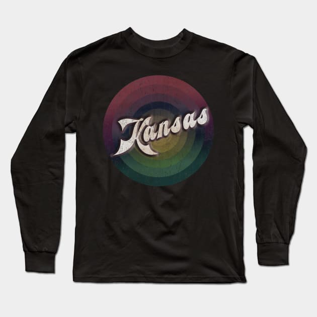 retro vintage circle Kansas Long Sleeve T-Shirt by NamaMarket01